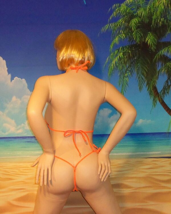 side tie g-string bikini w/standard top Green Holographic S/M USA made - Image 2