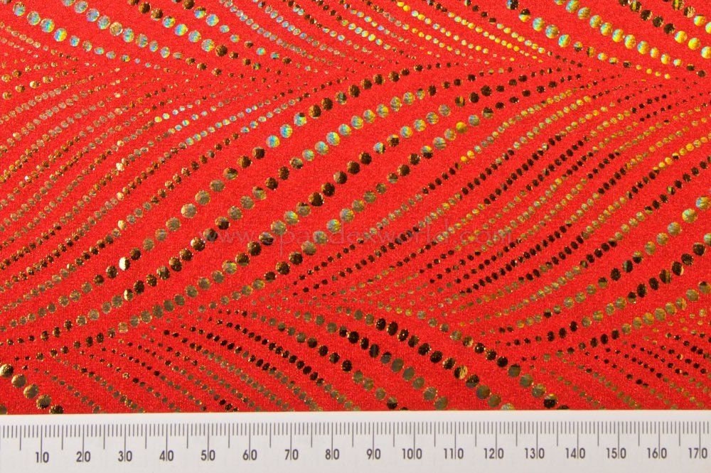 Micro Scrunch butt Bikini with Choice of Top- Gold Foil Dots on Red w/ adj.top & side tie Bottom S/M - Image 8