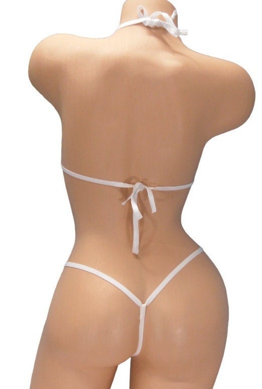 Micro G-String Bikini-Choice of Bottom-Green Lightning with White Trim and a Rhinestone - Image 7