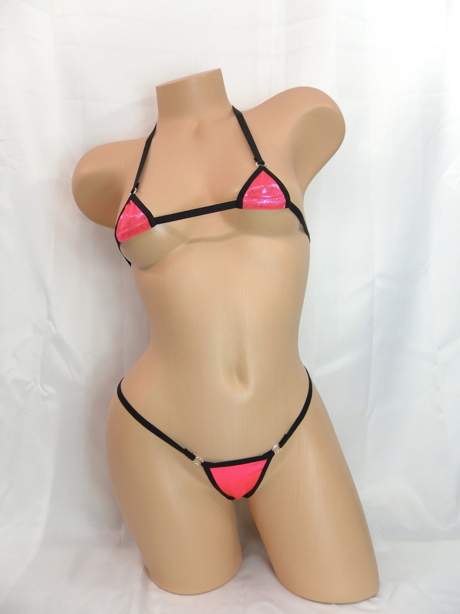 K-Style 2 1/2" Mini with G-String-Pink Coral Mystique with Black Trim-S/M