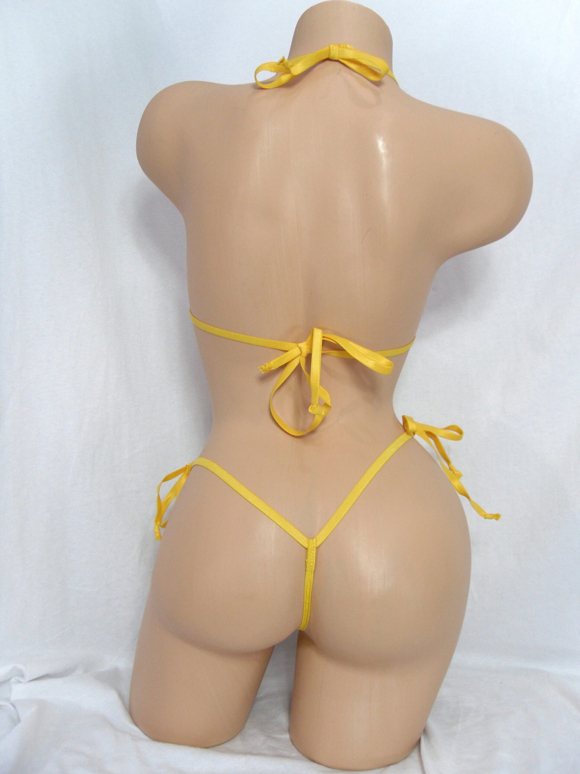 Mini Micro G-String Bikini-Choice of Bottom-Purple Mystique trimmed in Gold with a Rhinestones- S/M - Image 4