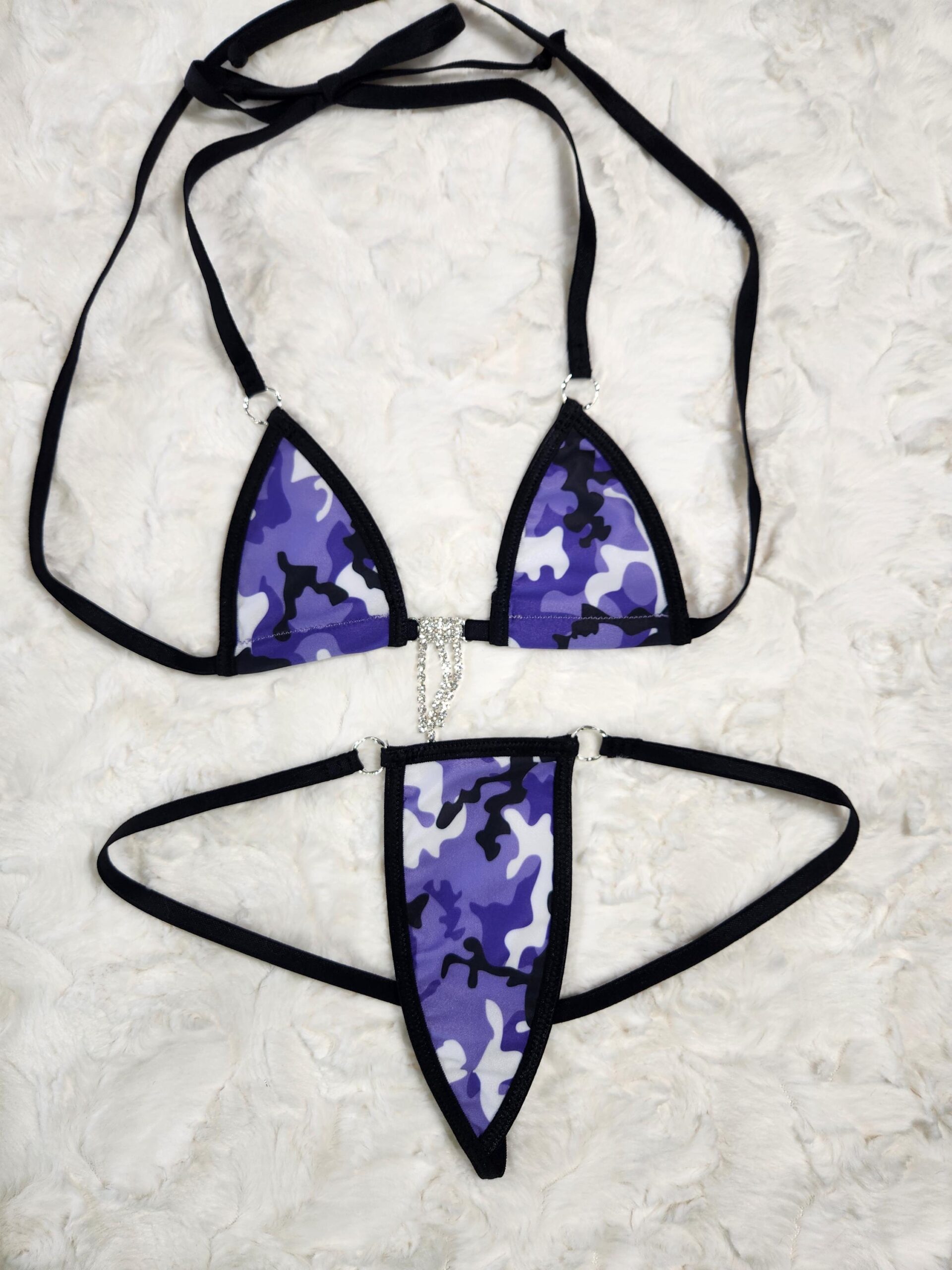 Mini Micro Bikini w/Comfort Fit G-String-Purple Camo-S/M - Image 4