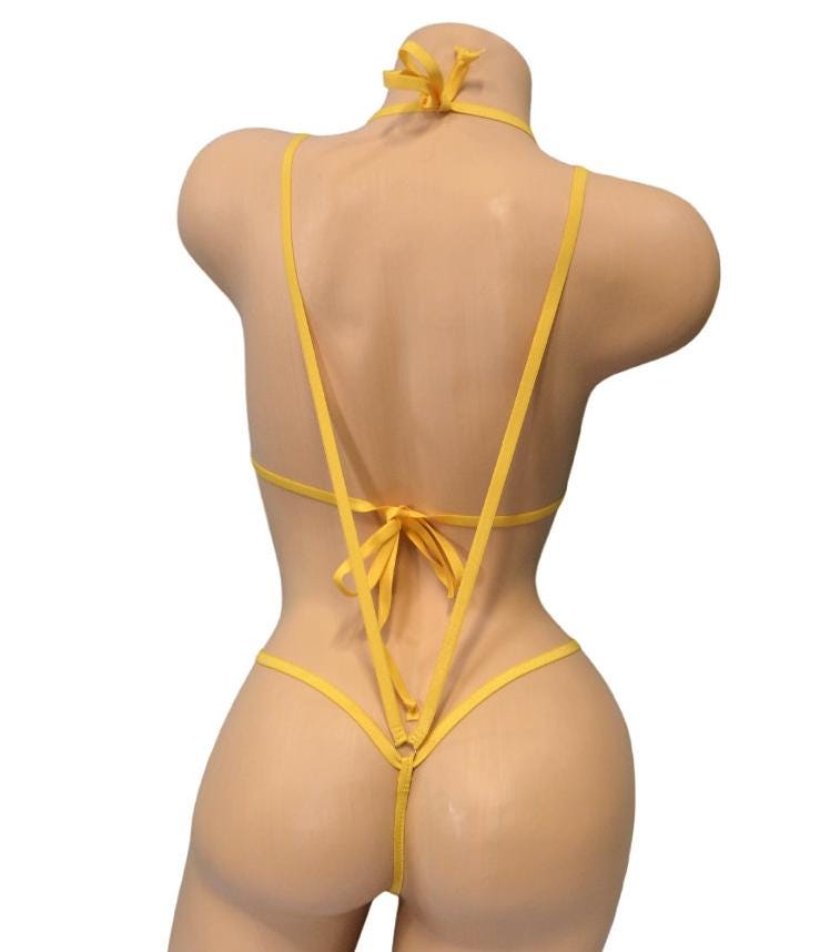 Micro Slingshot/G-String Combo-Purple, Orange and Pink Holographic Camo-Gold Trim-S/M - Image 3